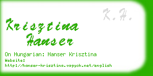 krisztina hanser business card